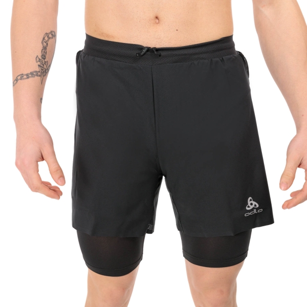 Men's Running Shorts Odlo XAlp Trail 2 in 1 6in Shorts  Black 32345215000