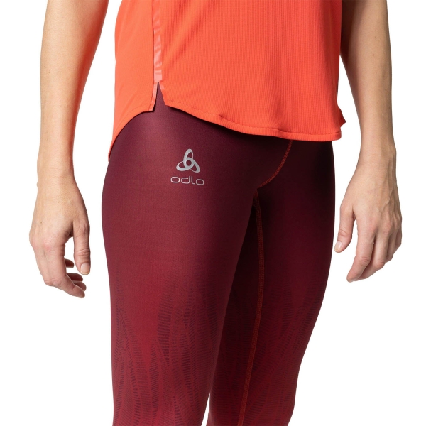Odlo Zeroweight Print Logo Women Running Tights American Beauty