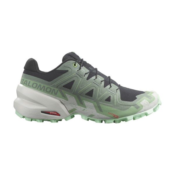 Women's Trail Running Shoes Salomon Speedcross 6  Black/Laurel Wreath/Green Ash L47301300