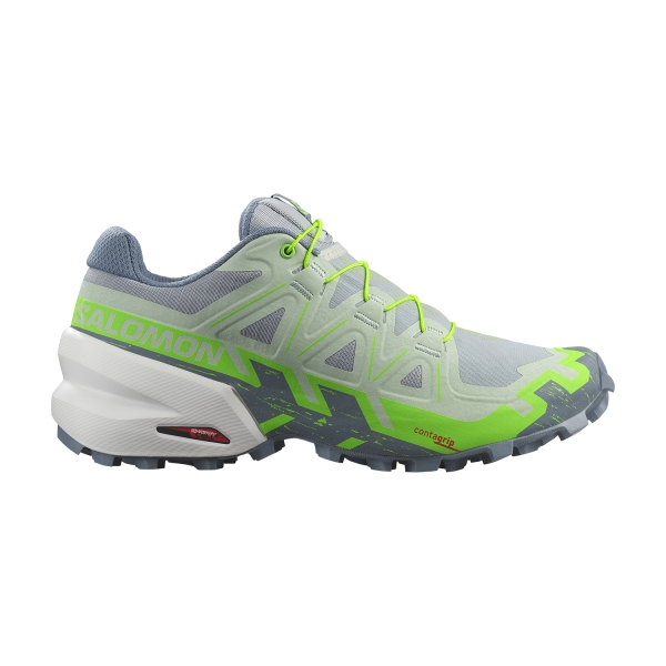 Women's Trail Running Shoes Salomon Speedcross 6  Quarry/Green Gecko/Flint Stone L47301400
