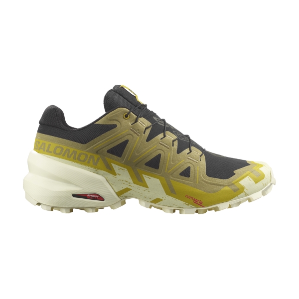 Men's Trail Running Shoes Salomon Speedcross 6  Black/Cress Green/Transparent Yellow L47301500