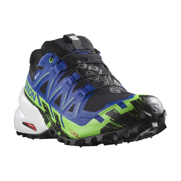 Salomon Spikecross 6 GTX - Black/Surf The Web/Green Gecko