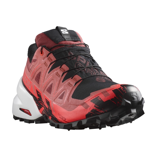 Salomon Spikecross 6 GTX - Cow Hide/Black/Fiery Coral