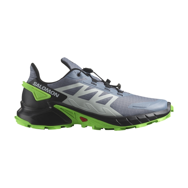 Men's Trail Running Shoes Salomon Supercross 4  Flint Stone/Black/Green Gecko L47315800