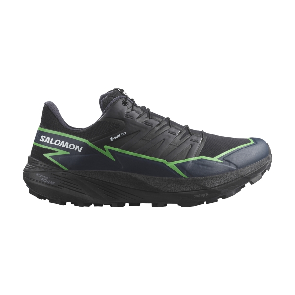 Men's Trail Running Shoes Salomon Thundercross GTX  Black/Green Gecko L47279000