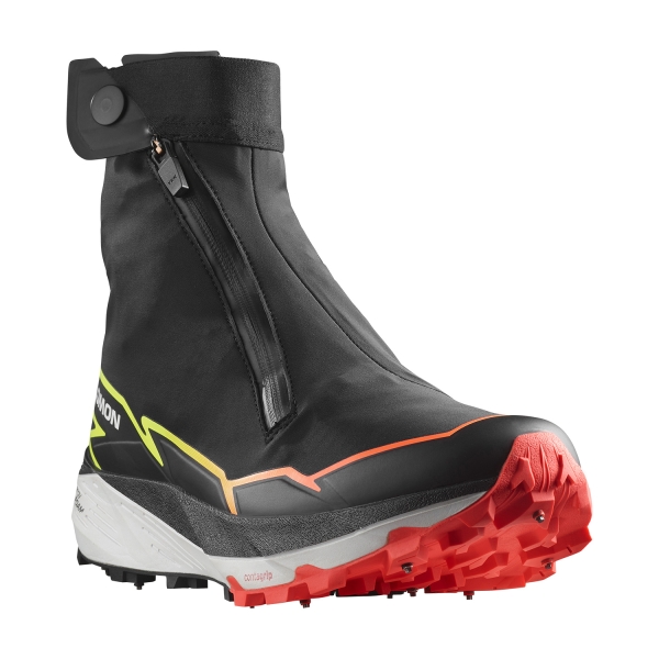 Salomon Winter Cross Spike - Black/Fiery Coral/Safety Yellow