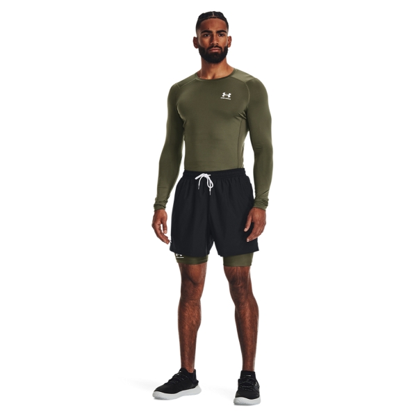 Under Armour HeatGear Compression Shirt - Marine OD Green/White