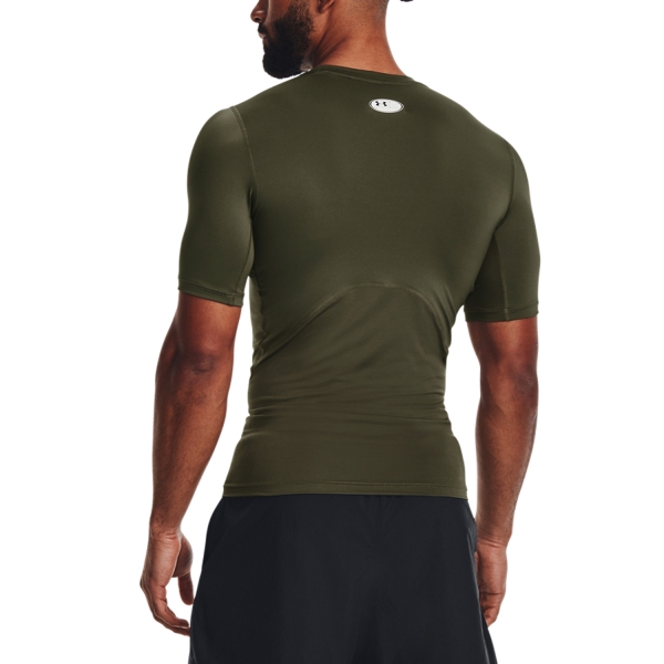 Under Armour HeatGear Compression Logo T-Shirt - Marine Od Green/Black