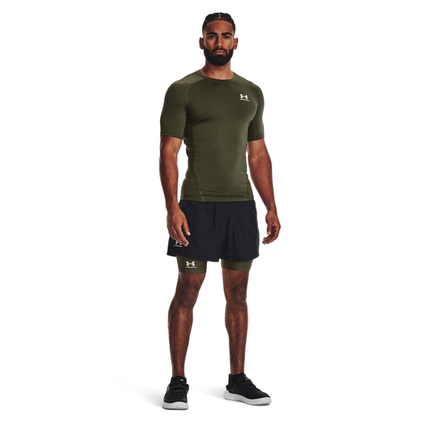 Under Armour HeatGear Compression Logo Camiseta - Marine Od Green/Black