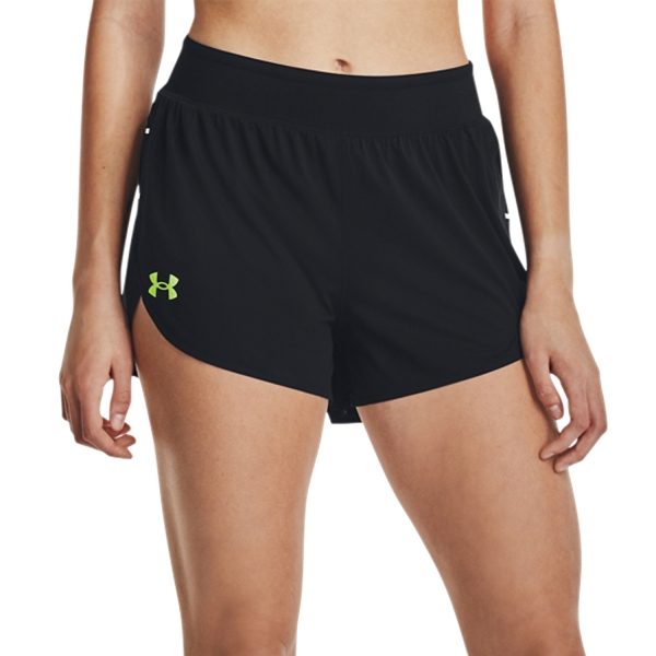 Women's Running Shorts Under Armour Pro Elite 3in Shorts  Black/Lime Surge 13776090001