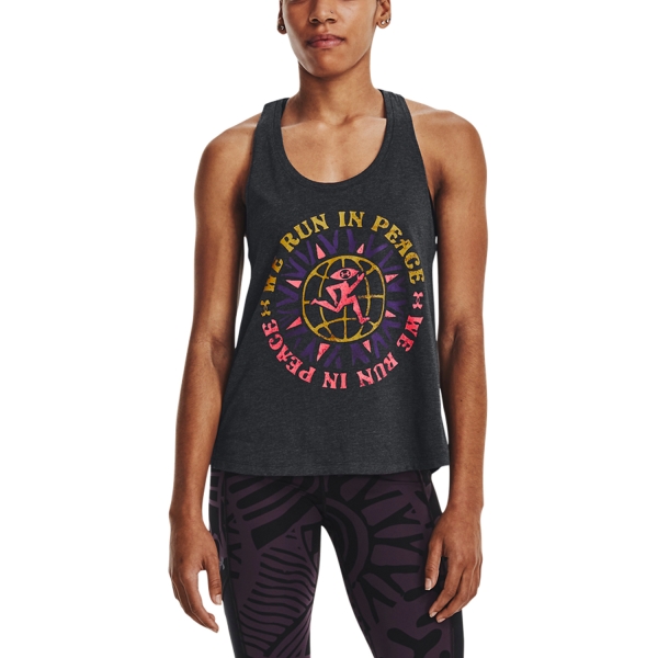 Women's Running Tank Under Armour Run In Peace Tank  Black/Pink Shock/Reflective 13779950001