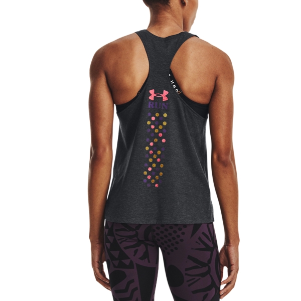 Under Armour Run In Peace Tank - Black/Pink Shock/Reflective