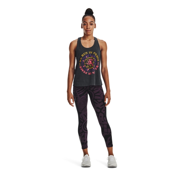 Under Armour Run In Peace Tank - Black/Pink Shock/Reflective