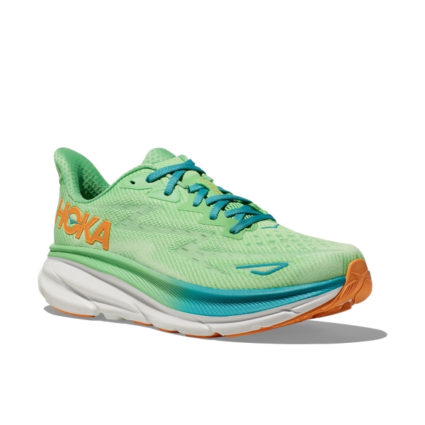 Hoka Clifton 9 Men's Running Shoes - Zest/Lime Glow