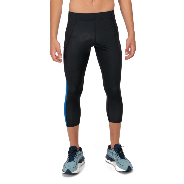 Men's Running Tights and Pants Mizuno Impulse Core 3/4 Tights  Black/Surf The Web J2GBA14492