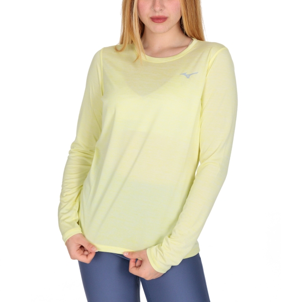Women's Running Shirt Mizuno Impulse Core Shirt  Pale Lime Yellow J2GAA72241