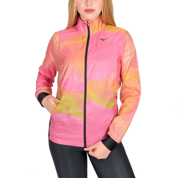 Women's Running Jacket Mizuno Premium Aero Jacket  Sangria Sunset/Evening Primrose J2GEA70162