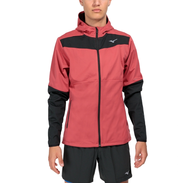 Men's Running Jacket Mizuno Thermal Charge BT Jacket  Mineral Red/Black J2GE257096