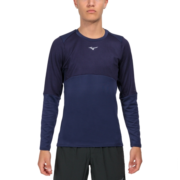 Men's Running Shirt Mizuno Thermal Charge BT Shirt  Evening Blue J2GA257011