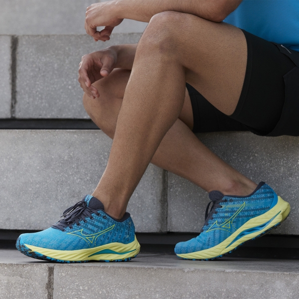 Mizuno Wave Inspire 19 - Jet Blue/Bolt 2 Neon/Luminous