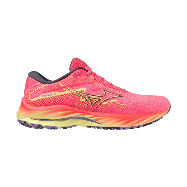 Women's Neutral Running Shoes Mizuno Wave Rider 27  High Vis Pink/Ombre Blue/Luminous J1GD230324