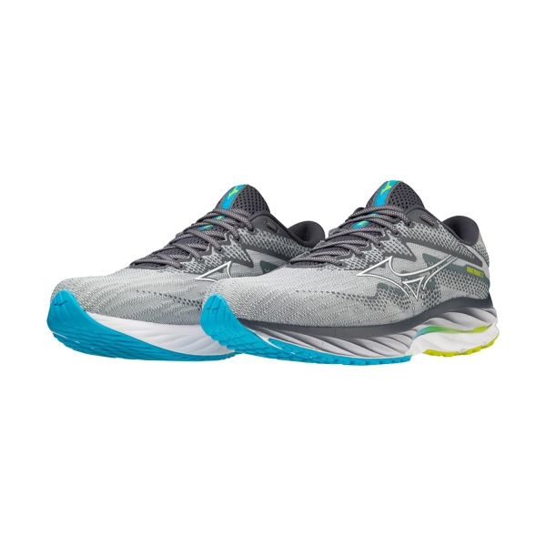 Mizuno Wave Rider 27 - Pearl Blue/White/Bolt 2 Neon