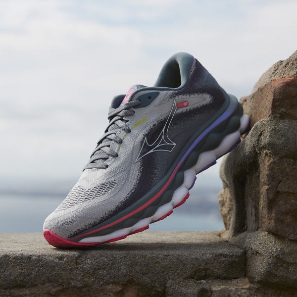 Mizuno Wave Sky 7 - Pearl Blue/White/High Vis Pink