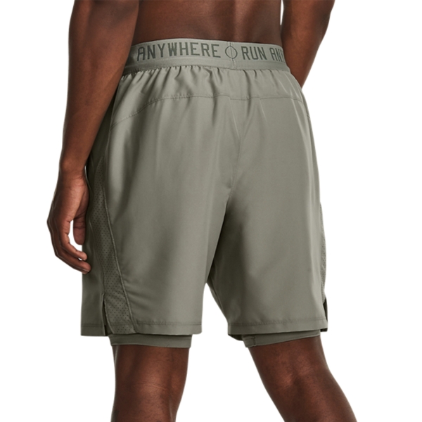 Under Armour Run Everywhere 2 in 1 7in Pantaloncini - Grove Green