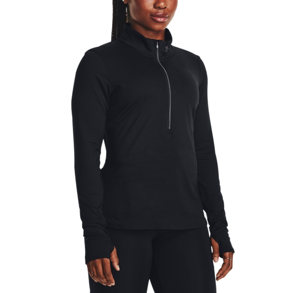 Women's Running Shirt Under Armour Qualifier Run 2.0 Shirt  Black/Reflective 13793490001