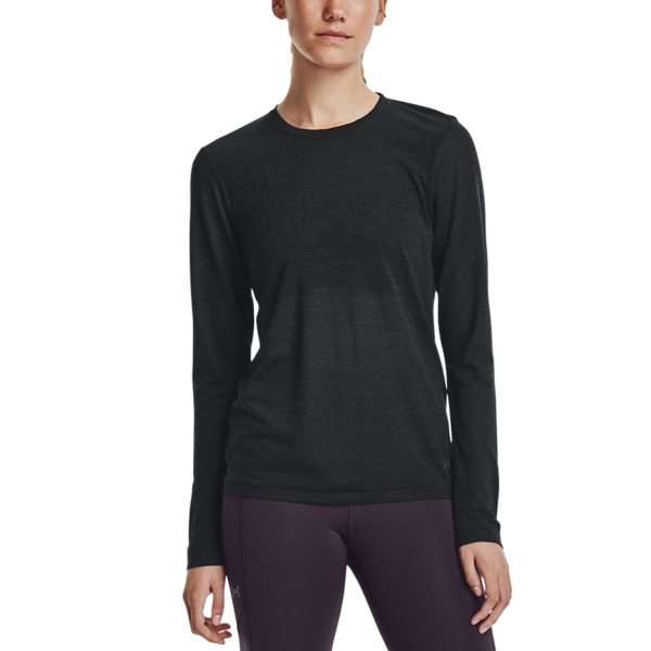 Women's Running Shirt Under Armour Seamless Stride Shirt  Black/Reflective 13756990001