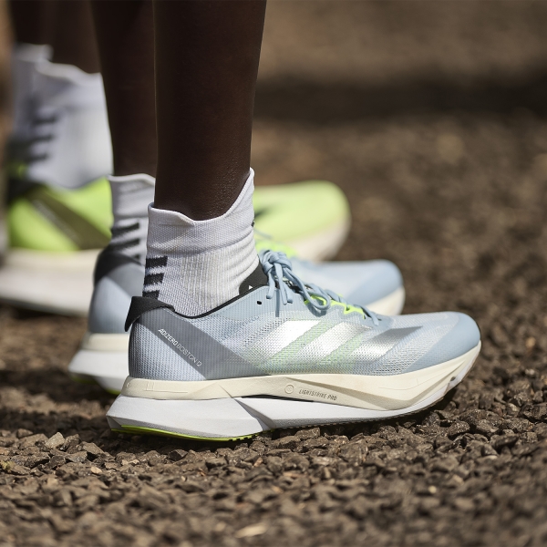 adidas adizero Boston 12 - Wonder Blu/Silver Metallic/Lucid Lemon