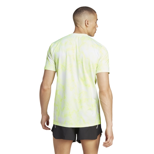 adidas Own The Run Graphic T-Shirt - White/Lucid Lemon