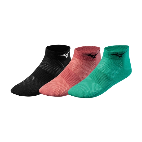 Running Socks Mizuno Mizuno Drylite x 3 Socks  Black/Lantana/Atlantis  Black/Lantana/Atlantis 