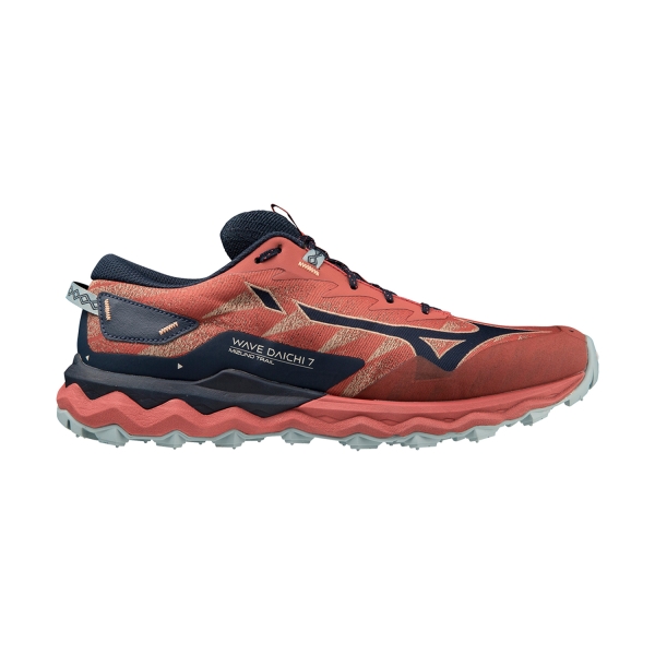 Men's Trail Running Shoes Mizuno Wave Daichi 7  Mineral Red/Dress Blues/Tourmaline J1GJ227133