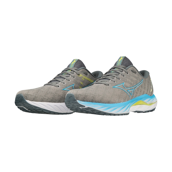 Mizuno Wave Inspire 19 - Ghost Gray/Jet Blue/Bolt 2 Neon