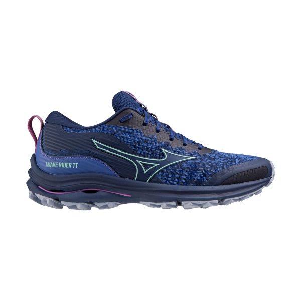 Women's Trail Running Shoes Mizuno Wave Rider TT  Blue Depths/Beveled Glass/Vivid Orchid J1GD223221