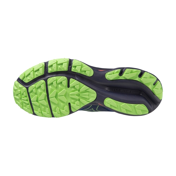Mizuno Wave Rider TT - Blue Depths/Techno Green/Neon Flame