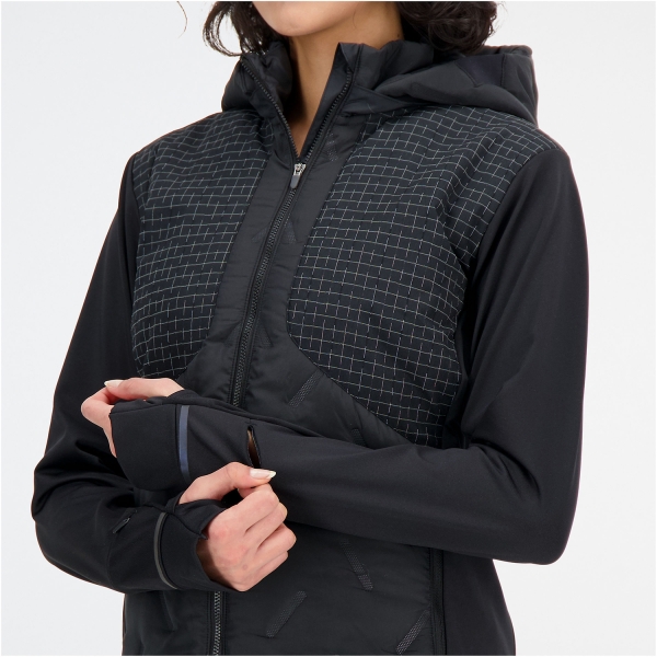 New balance womens insulated padded running jacket black on sale
