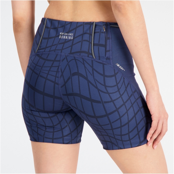 New Balance Printed Impact 6in Shorts - Navy