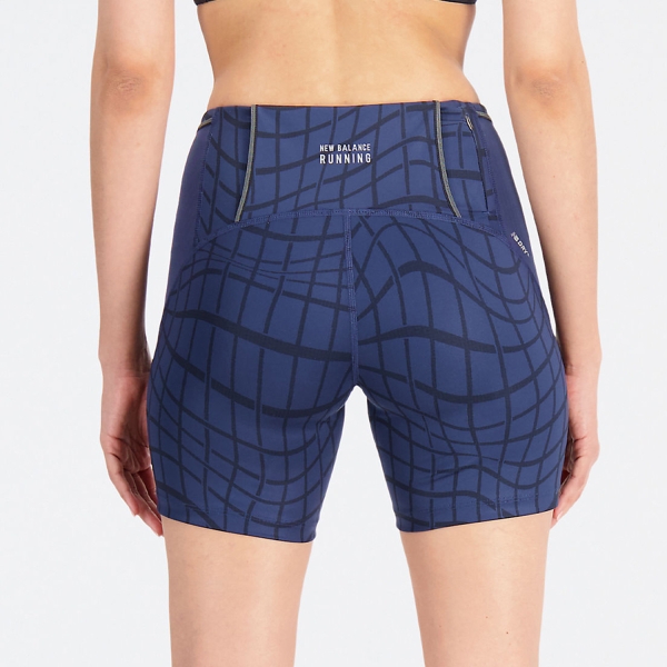 New Balance Printed Impact 6in Shorts - Navy