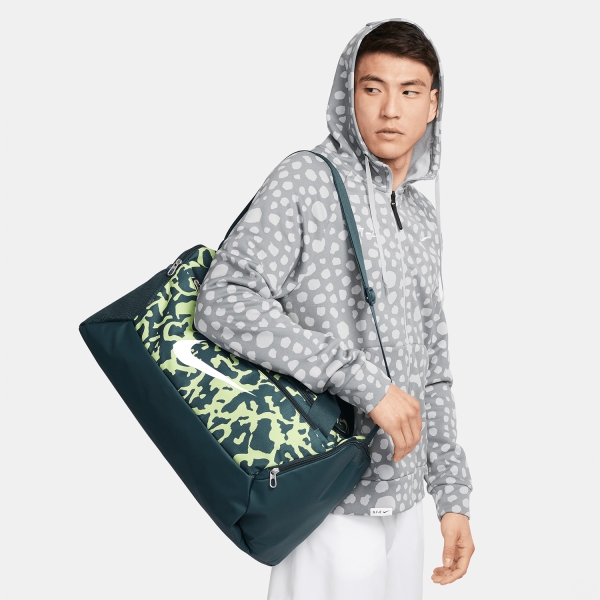 Nike Brasilia Printed Small Duffle - Deep Jungle/Light Lemon Twist/White