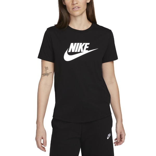 Camisetas Fitness y Training Mujer Nike Club Essentials Camiseta  Black/White DX7906010