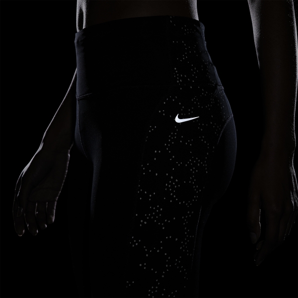 Nike Dri Fit Swoosh Run Mid Rise 7/8 Tight Black