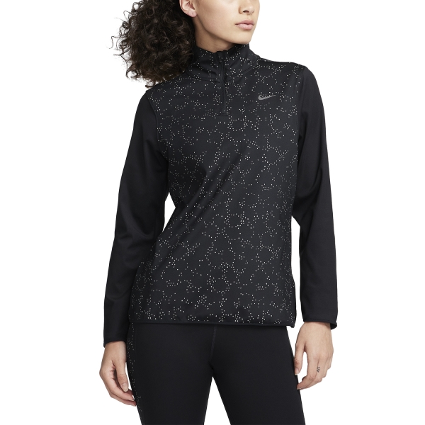 Women's Running Shirt Nike Nike Swift Element Shirt  Black/Reflective Silver  Black/Reflective Silver 