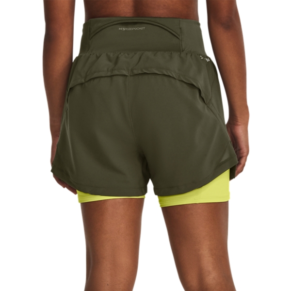 Under Armour Elite 2 in 1 3in Shorts - Marine Od Green/Black