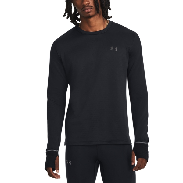 Men's Running Shirt Under Armour Qualifier Cold Shirt  Black/Reflective 13793040001