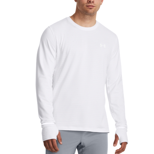 Men's Running Shirt Under Armour Qualifier Cold Shirt  White/Reflective 13793040100