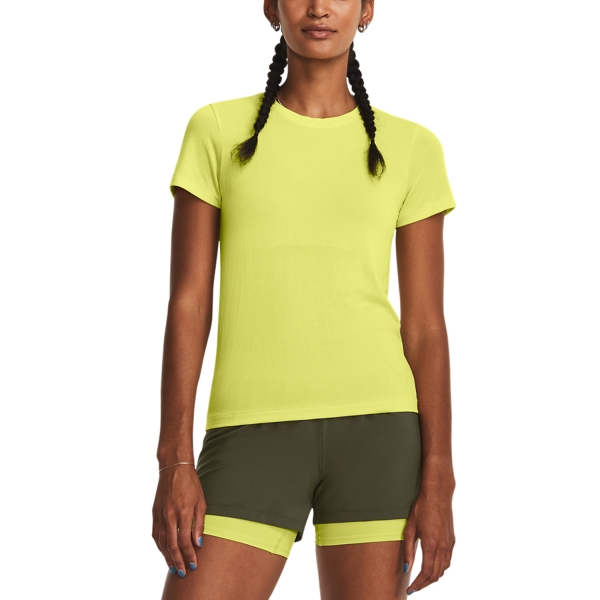 Women's Running T-Shirts Under Armour Seamless Stride TShirt  Lime Yellow/Reflective 13756980743