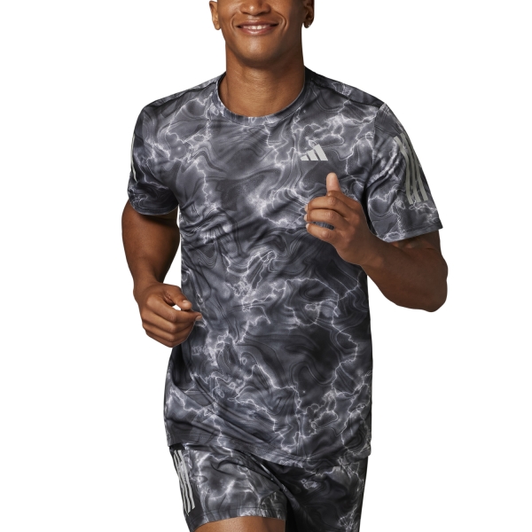 Men's Running T-Shirt adidas adidas Own The Run Graphic TShirt  White/Black/Grey Six  White/Black/Grey Six 