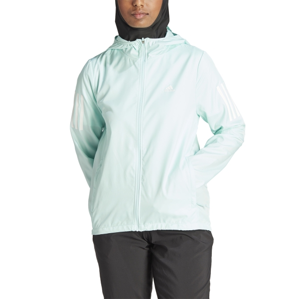 Women's Running Jacket adidas Own The Run Windbreaker Jacket  Semi Flash Aqua IL4125